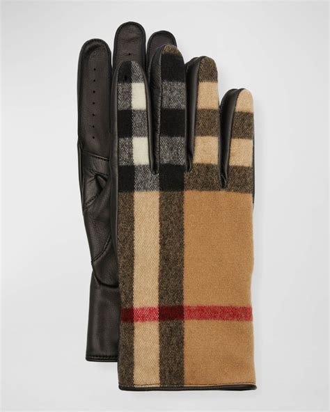 burberry deer skin gloves men|Burberry Men's Exaggerated Check Wool & Leather Gloves.